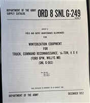 ORD 8 G249 Section 4:  Winterization Equipment for Willys MB/Ford GPW