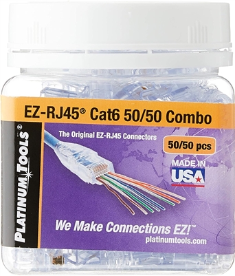 Platinum Tools 202016J EZ-RJ45 CAT6+ 50/50 Combo Jar