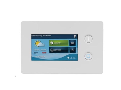 2GIG-TS2-E Full Color Wireless Touch Screen Keypad, Face recognition, disarm Bluetooth disarm, Glass break detection, advanced audio analytics, Video live view, on the panel, Alarm.com, cameras, Doorbell on the panel