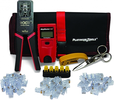 platinum tools EXO cat5 cat5e cat6 The ezEX-RJ45 ezEX mini Termination and Test Kit 90147