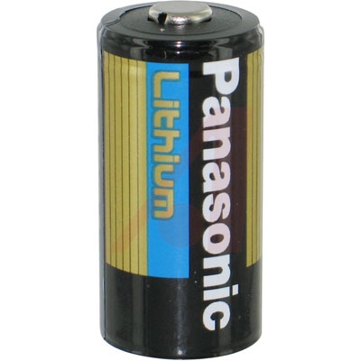 CR123A Panasonic Lithium Battery, 1400 mAh Capacity, 3 V Nominal Voltage Replaces: 123, 123A, BR2/3A, CR123, CR123A, CR123R, CR17335, CR17345, DL123A, EL123AP, K123LA, L123A, SF123A, VL123A, 5018LC