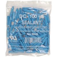 Dolphin Super B Connectors (DC-100-S) (Bag of 100, Wet, Blue, GEL Filled)