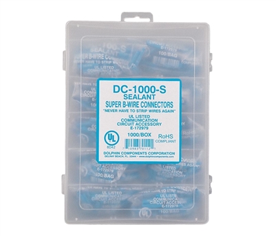 Dolphin Super B Connectors (DC-1000-S) (10 Bags of 100, Wet, Blue, GEL Filled)