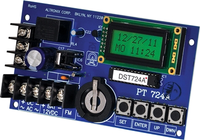 Altronix PT724A Timer (365 Day 24 Hour Annual Event, 1 Channel, LCD Display, Battery Charger, Board)