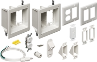 Recessed 2-Gang Upper 1-Gang Lower TV Bridge II Kit