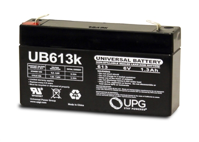 UPG UB613 Battery Sealed Lead Acid 6 Volt 1.3Ah