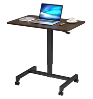 FitDesk Sit-to-Stand Adjustable Mobile Desk (Dark Walnut) & Indo Board Balance Bundle