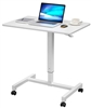 FitDesk Sit-to-Stand Adjustable Mobile Desk (White) & Indo Board Balance Bundle