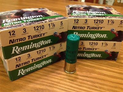 12 gauge 3" NitroTurkey #5 shot Remington #40 rounds