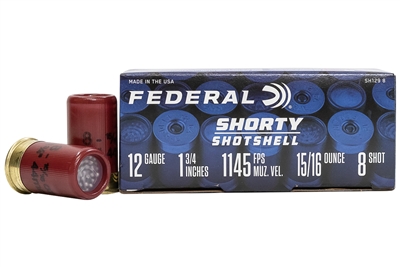 12 gauge 1 3/4" Minishell Federal Shorty #8 shot - #50