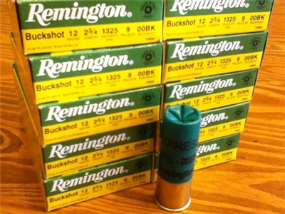 12 Gauge Remington 2 3/4" 00 Buckshot 9 pellet 50 rounds