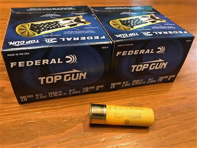 20 gauge Federal 2 3/4" Top Gun #9 Trap Load 7/8 oz #50