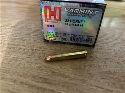 22 Hornet Hornady 35gr V-Max - 25 rounds