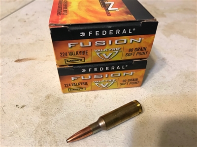 224 Valkyrie Federal 90gr Fusion SP - 40 Rounds