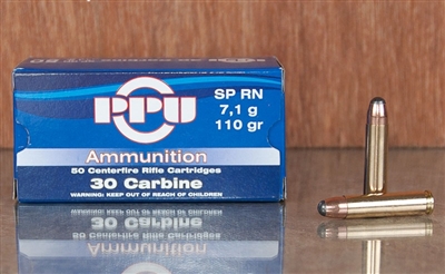 30 Carbine 110gr SP PPU - #100 rounds