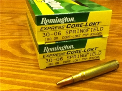 30-06 Remington 180gr Core-Lokt PSP ammunition - 40 rounds