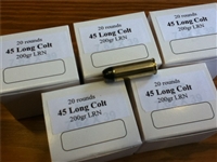 45 Long Colt 200gr Lead Flat Nose Ammunition -- 100 Rounds