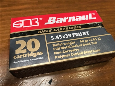 5.45x39 FMJ Barnaul 60gr ammunition 100 rounds