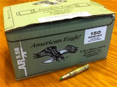 5.56 NATO 62gr M855 Green Tip - 150 rounds