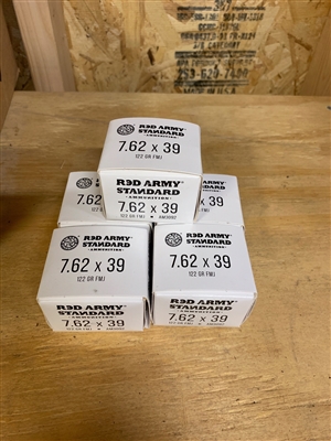 7.62X39mm RedArmyStandard 122gr FMJ - #100 rounds