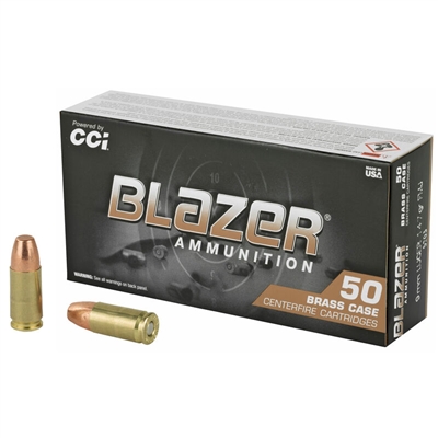 9mm 147gr FMJ Suppressed CCI Blazer - 100 rounds