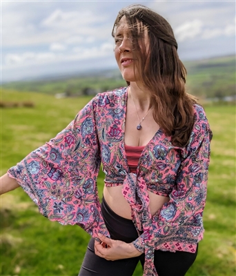 Upcycled Silky Butterfly Wrap Tops