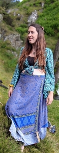 Midnight Blue Long Wrap Skirt