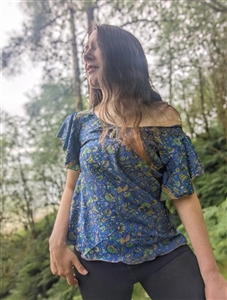 Silky Upcycled Shoulder Top