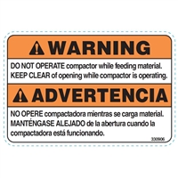 CAUTION DO NOT OPERATE COMPACTOR