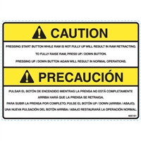 DECAL CAUTION PRESSING START BUTTON