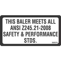 ANSI SAFETY DECAL