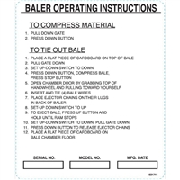 DECAL BALER OPERATING INSTRUCTIONS