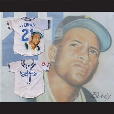 Roberto Clemente 21 Cangrejeros de Santurce Airbrush Portrait Baseball Jersey
