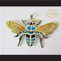 P Middleton Bee Pendant Sterling Silver .925 with Micro Inlay Stones