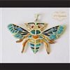 P Middleton Bee Pendant Sterling Silver .925 with Micro Inlay Stones