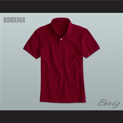 Men's Solid Color Bordeaux Polo Shirt