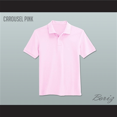 Men's Solid Color Carousel Pink Polo Shirt