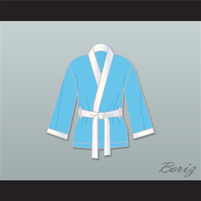 Clubber Lang South Side Slugger Light Blue Satin Half Boxing Robe