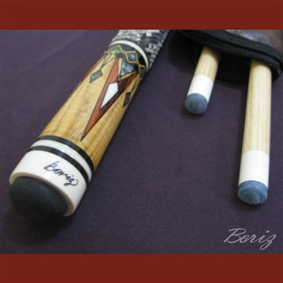 Boriz Billiards Snake Skin Grip Pool Cue Stick Original Inlay Artwork