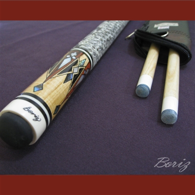 Boriz Billiards Snake Skin Grip Pool Cue Stick Original Inlay Artwork