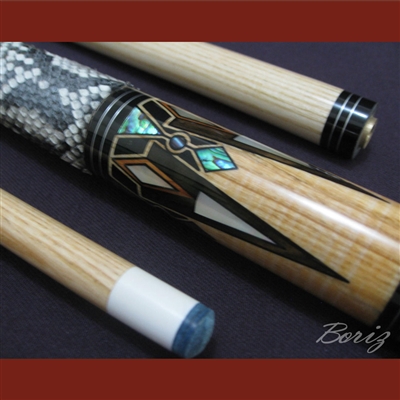 Boriz Billiards Snake Skin Grip Pool Cue Stick Original Inlay Artwork