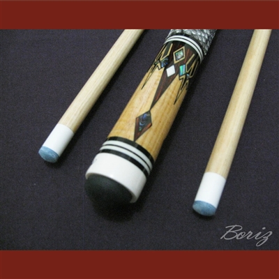 Boriz Billiards Snake Skin Grip Pool Cue Stick Original Inlay Artwork