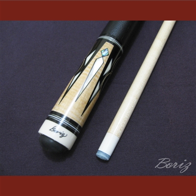 Boriz Billiards Black Leather Grip Pool Cue Stick Original Inlay Artwork