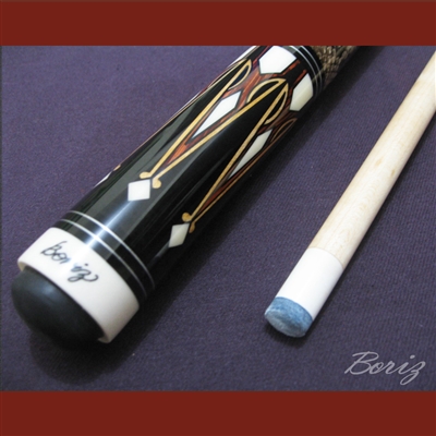 Boriz Billiards Laminated Snake Skin Grip Pool Cue Stick Original Inlay Artwork