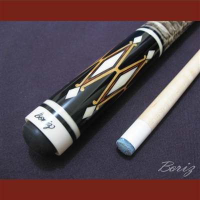 Boriz Billiards Laminated Snake Skin Grip Pool Cue Stick Original Inlay Artwork