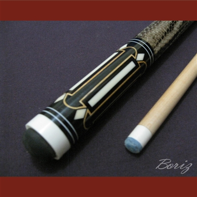 Boriz Billiards Laminated Snake Skin Grip Pool Cue Stick Original Inlay Artwork