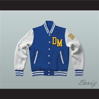 Dirty Money Blue Varsity Letterman Jacket-Style Sweatshirt