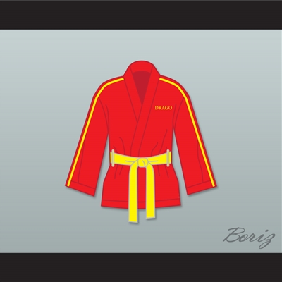 Ivan Drago Russia Red Satin Half Boxing Robe