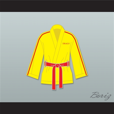 Ivan Drago Russia Yellow Satin Half Boxing Robe