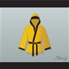 Evander 'Real Deal' Holyfield Gold Satin Half Boxing Robe with Hood